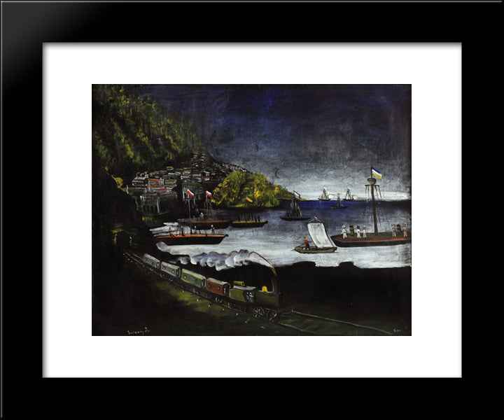 Batumi 20x24 Black Modern Wood Framed Art Print Poster by Pirosmani, Niko