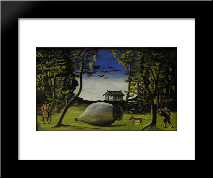 Big Marani In The Forest 20x24 Black Modern Wood Framed Art Print Poster by Pirosmani, Niko