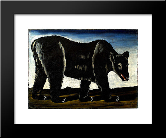 Black Bear 20x24 Black Modern Wood Framed Art Print Poster by Pirosmani, Niko
