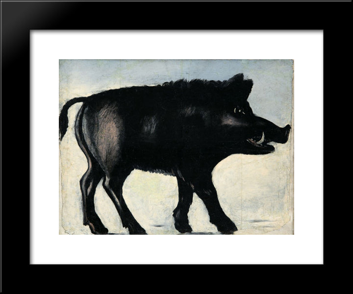 Boar 20x24 Black Modern Wood Framed Art Print Poster by Pirosmani, Niko