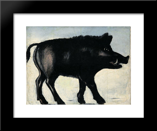 Boar 20x24 Black Modern Wood Framed Art Print Poster by Pirosmani, Niko