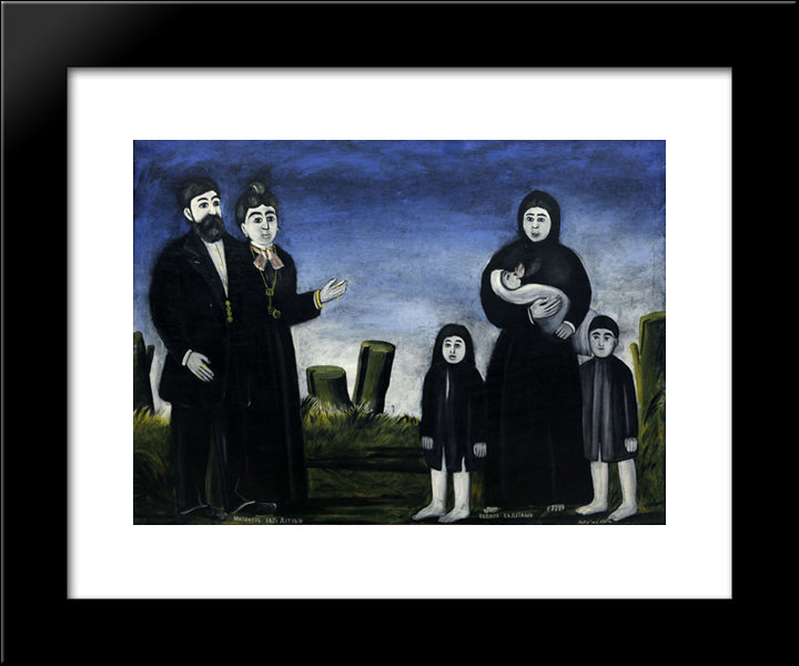 Childless Millionaire And The Poor With Children 20x24 Black Modern Wood Framed Art Print Poster by Pirosmani, Niko