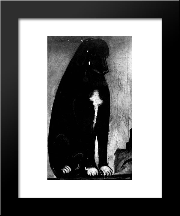 Dog 20x24 Black Modern Wood Framed Art Print Poster by Pirosmani, Niko