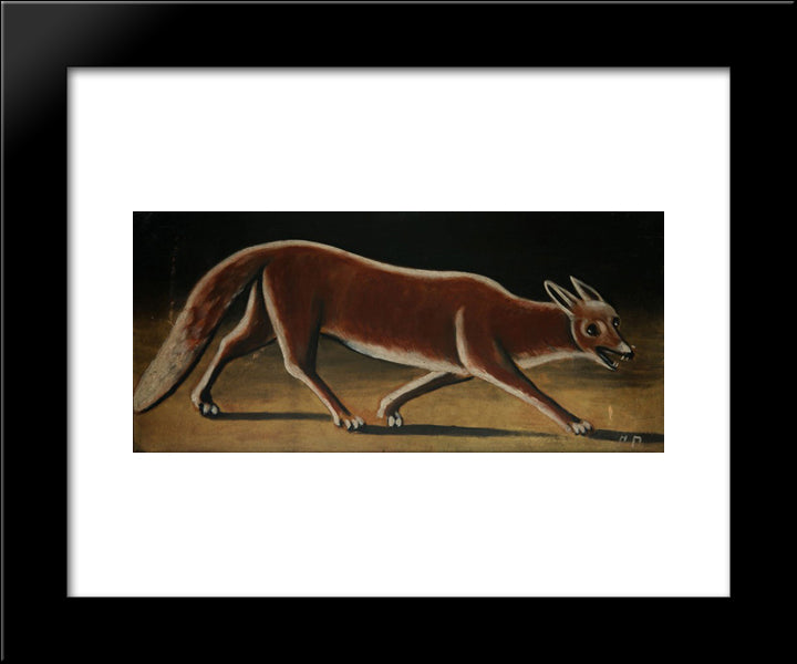 Fox 20x24 Black Modern Wood Framed Art Print Poster by Pirosmani, Niko