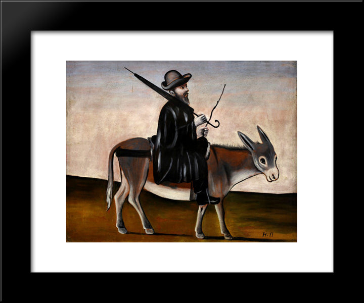 Healer On A Donkey 20x24 Black Modern Wood Framed Art Print Poster by Pirosmani, Niko