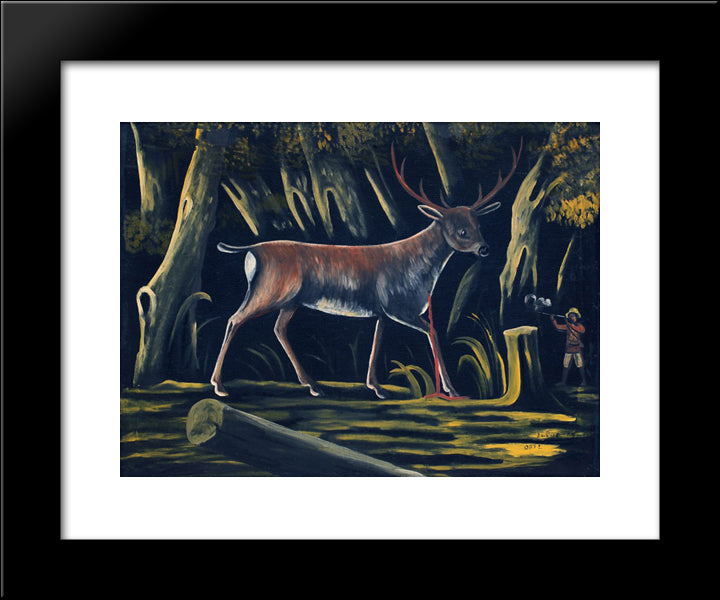 Hunter 20x24 Black Modern Wood Framed Art Print Poster by Pirosmani, Niko