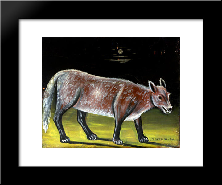 Jackal 20x24 Black Modern Wood Framed Art Print Poster by Pirosmani, Niko