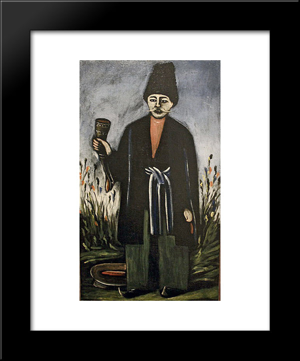 Karachoheli With A Horn Of Wine 20x24 Black Modern Wood Framed Art Print Poster by Pirosmani, Niko