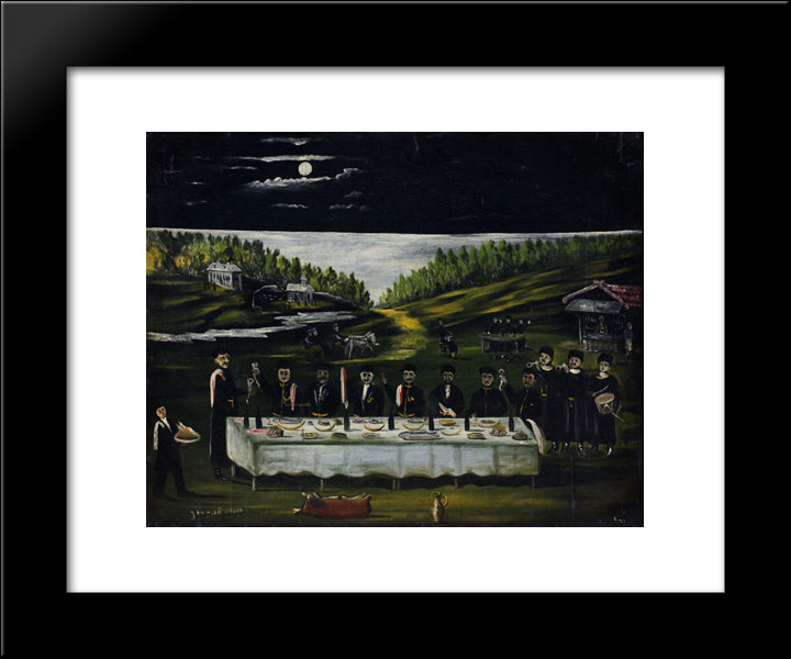 Krtsanisi 20x24 Black Modern Wood Framed Art Print Poster by Pirosmani, Niko