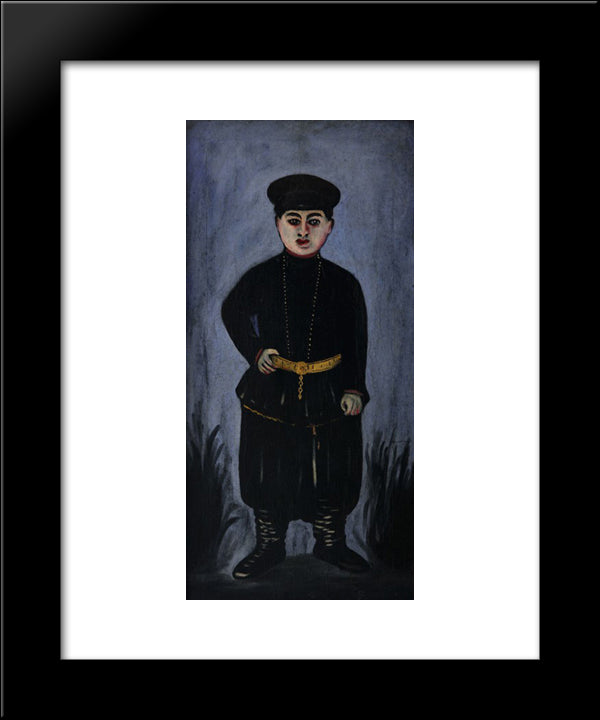 Little Kinto 20x24 Black Modern Wood Framed Art Print Poster by Pirosmani, Niko