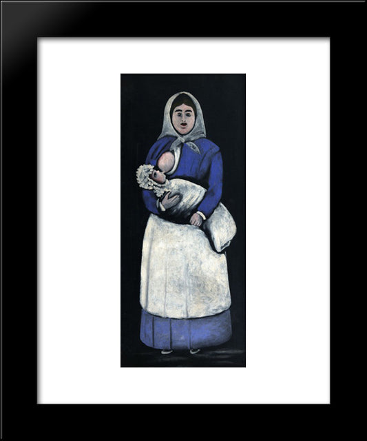 Nurse 20x24 Black Modern Wood Framed Art Print Poster by Pirosmani, Niko