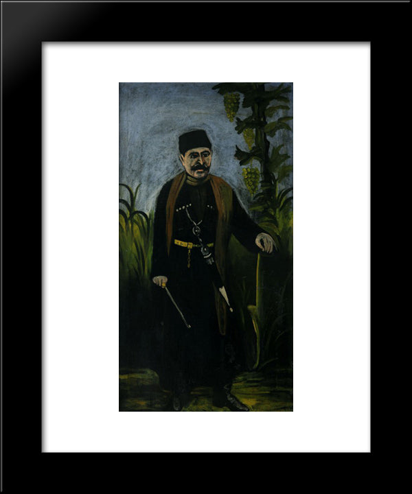 Portrait Of A Wealthy Peasant 20x24 Black Modern Wood Framed Art Print Poster by Pirosmani, Niko