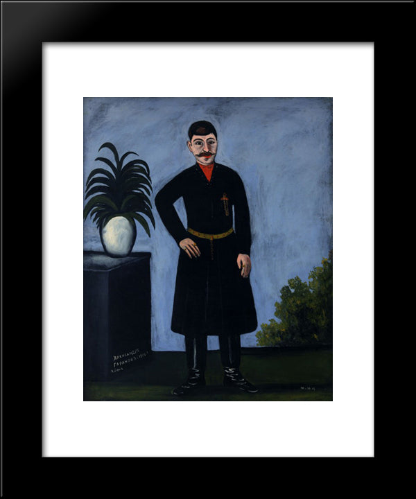 Portrait Of Alexander Garanov 20x24 Black Modern Wood Framed Art Print Poster by Pirosmani, Niko