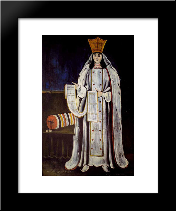 Queen Tamar 20x24 Black Modern Wood Framed Art Print Poster by Pirosmani, Niko