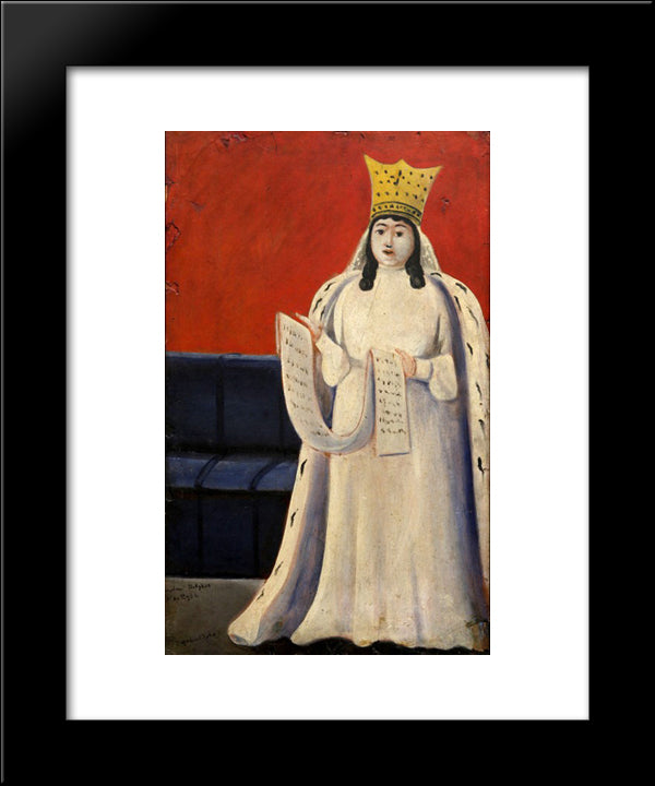 Queen Tamar Of Georgia 20x24 Black Modern Wood Framed Art Print Poster by Pirosmani, Niko