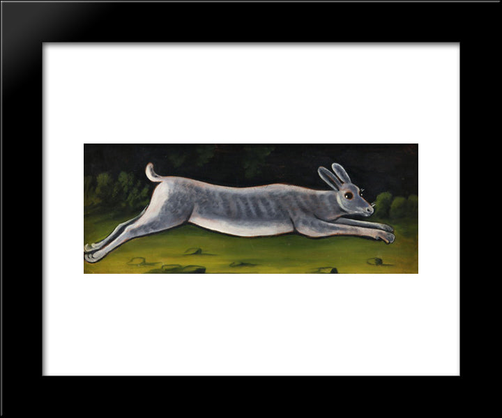 Rabbit 20x24 Black Modern Wood Framed Art Print Poster by Pirosmani, Niko