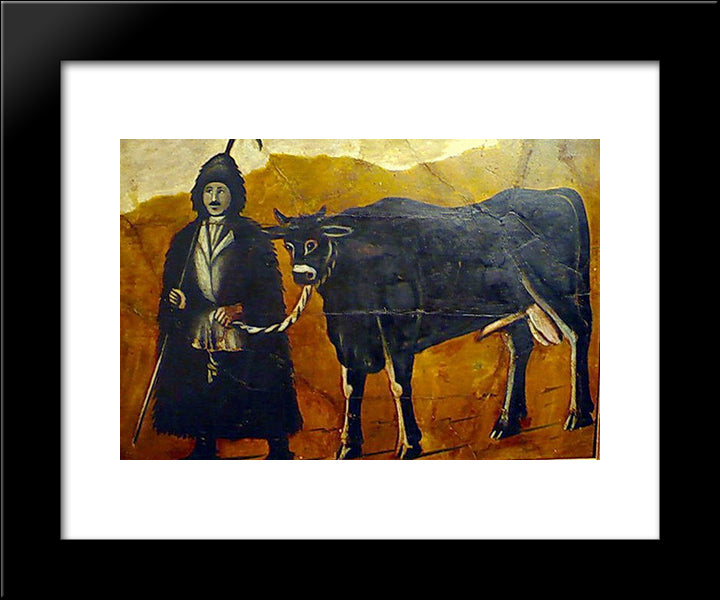 Shepherd 20x24 Black Modern Wood Framed Art Print Poster by Pirosmani, Niko