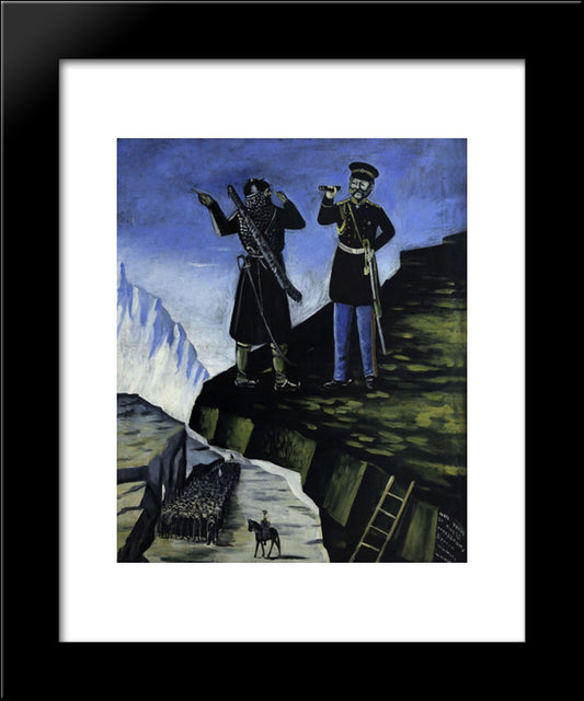 Shete Showing The Way To Noble Baryatinski In Order To Arrest Shamili 20x24 Black Modern Wood Framed Art Print Poster by Pirosmani, Niko