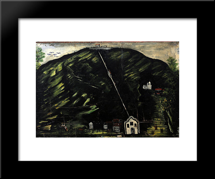 St. David'S Church (Part Of Tapestry In Six Paintings) 20x24 Black Modern Wood Framed Art Print Poster by Pirosmani, Niko