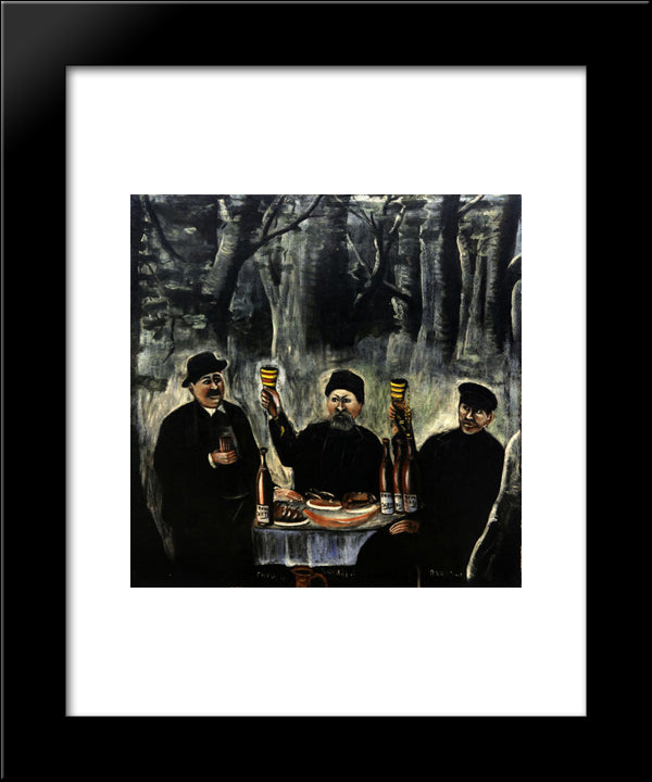 The Feast Of Citizens In A Forest 20x24 Black Modern Wood Framed Art Print Poster by Pirosmani, Niko