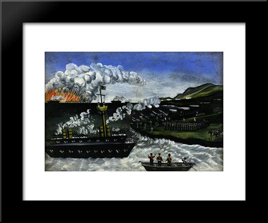 The Russian-Japanese War 20x24 Black Modern Wood Framed Art Print Poster by Pirosmani, Niko