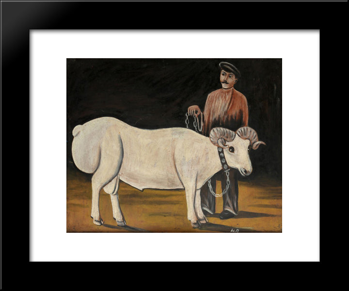 The Sheep 20x24 Black Modern Wood Framed Art Print Poster by Pirosmani, Niko
