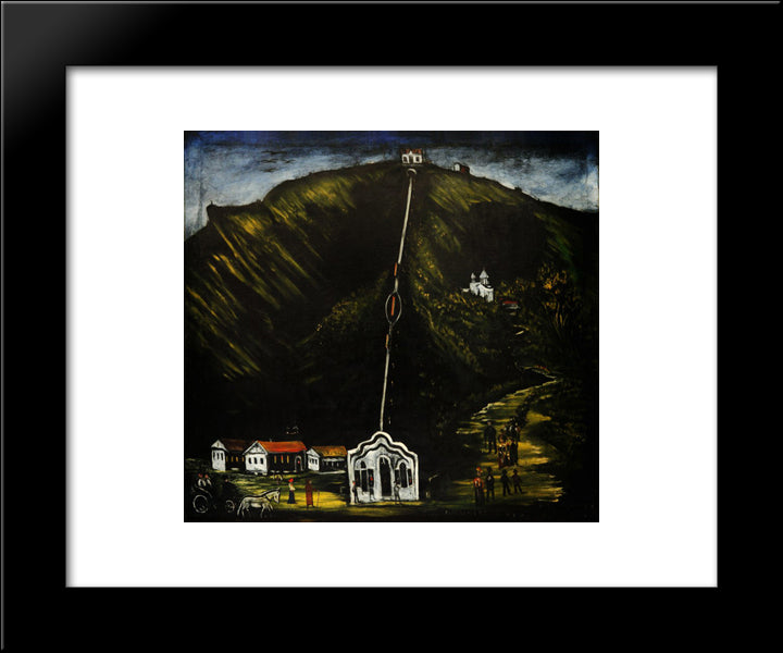 The Tiflis Funicular 20x24 Black Modern Wood Framed Art Print Poster by Pirosmani, Niko