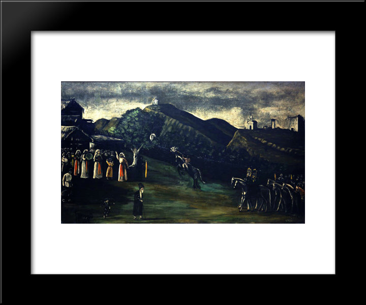 Wedding In The Old-Times Georgia 20x24 Black Modern Wood Framed Art Print Poster by Pirosmani, Niko