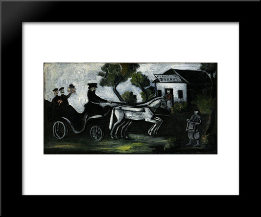 White Tavern 20x24 Black Modern Wood Framed Art Print Poster by Pirosmani, Niko