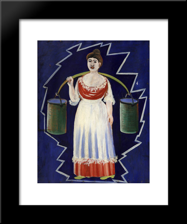 Woman With Buckets 20x24 Black Modern Wood Framed Art Print Poster by Pirosmani, Niko