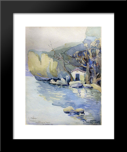 Monastery Of St. John Of Lake Ohrid 20x24 Black Modern Wood Framed Art Print Poster by Tanev, Nikola