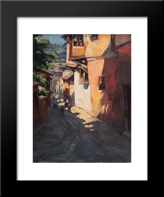 Street In Sofia 20x24 Black Modern Wood Framed Art Print Poster by Tanev, Nikola