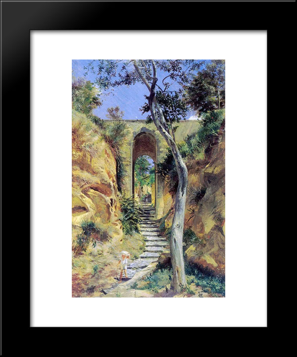 Bridge In Viko 20x24 Black Modern Wood Framed Art Print Poster by Ge, Nikolai