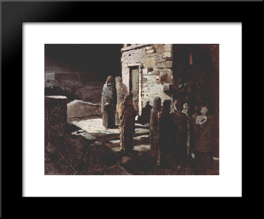 Christ And His Disciples Entered The Garden Of Gethsemane 20x24 Black Modern Wood Framed Art Print Poster by Ge, Nikolai