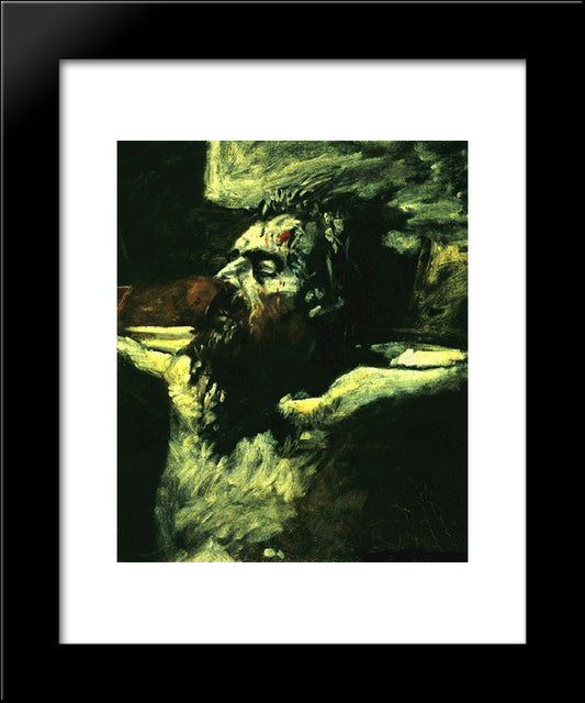 Christ Head 20x24 Black Modern Wood Framed Art Print Poster by Ge, Nikolai