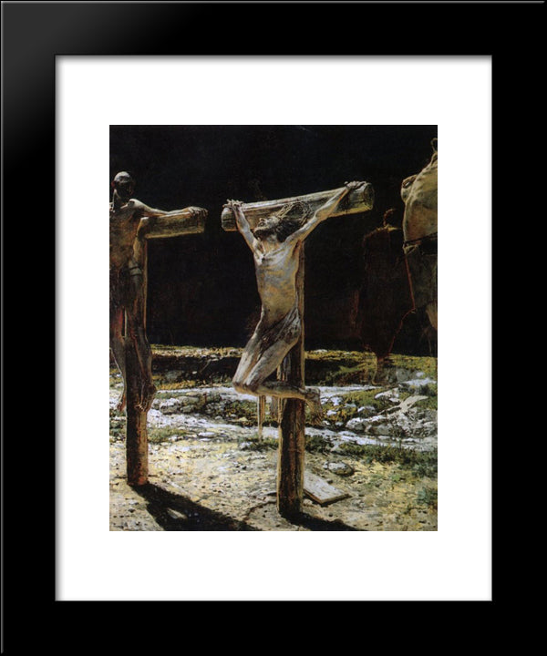 Crucifixion 20x24 Black Modern Wood Framed Art Print Poster by Ge, Nikolai