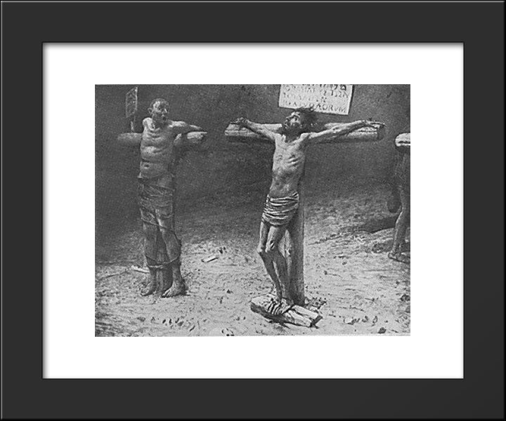 Crusifixion 20x24 Black Modern Wood Framed Art Print Poster by Ge, Nikolai