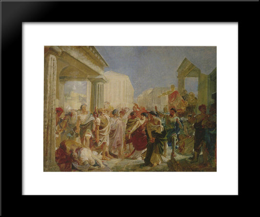 Death Of Virginia, Study 20x24 Black Modern Wood Framed Art Print Poster by Ge, Nikolai