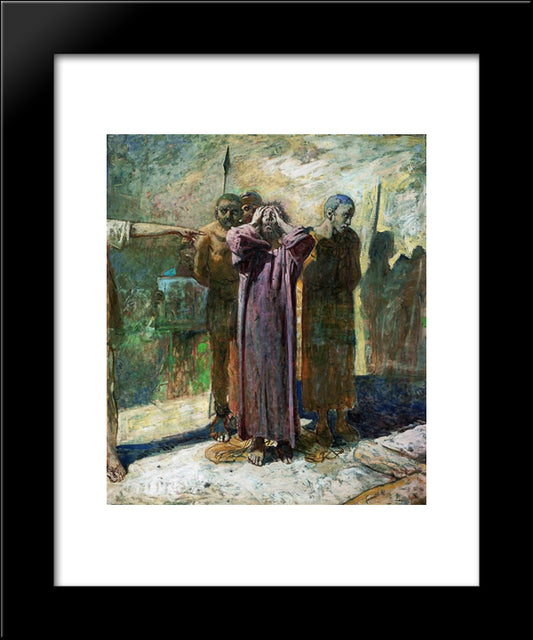 Golgotha 20x24 Black Modern Wood Framed Art Print Poster by Ge, Nikolai