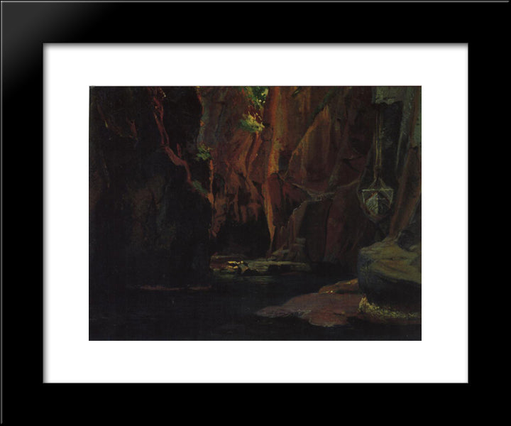 Gorge In The Mountains Of Carrara 20x24 Black Modern Wood Framed Art Print Poster by Ge, Nikolai