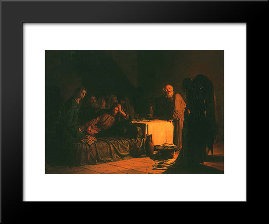 Last Supper 20x24 Black Modern Wood Framed Art Print Poster by Ge, Nikolai