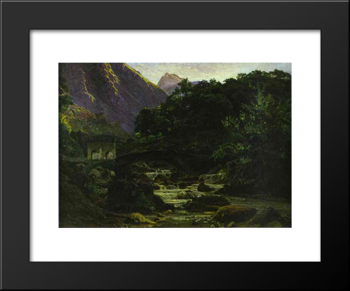 Marble Quarry At Carrara 20x24 Black Modern Wood Framed Art Print Poster by Ge, Nikolai