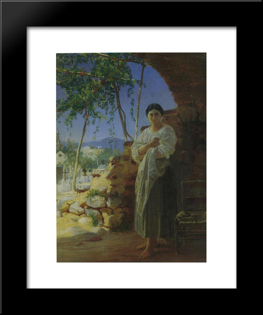 Mother At The Funeral Of Her Child 20x24 Black Modern Wood Framed Art Print Poster by Ge, Nikolai