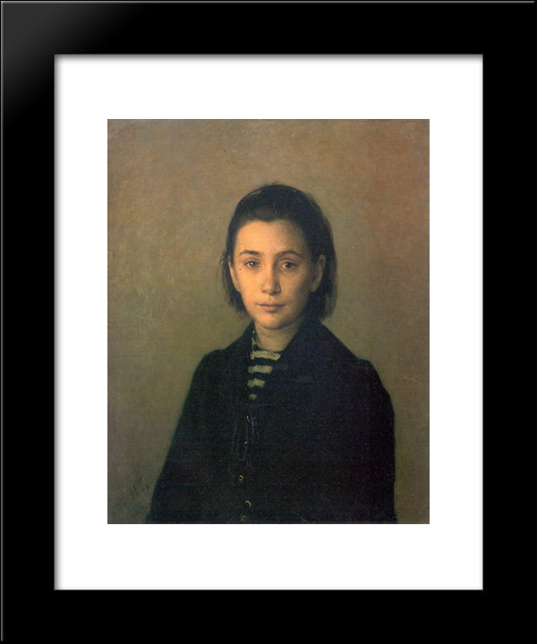 Portrait Of Olga Kostycheva 20x24 Black Modern Wood Framed Art Print Poster by Ge, Nikolai