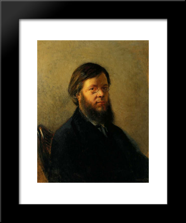 Portrait Of A.N.Pypin 20x24 Black Modern Wood Framed Art Print Poster by Ge, Nikolai