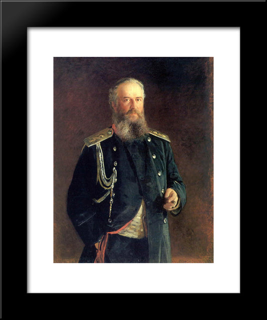 Portrait Of Adam Olsufyev 20x24 Black Modern Wood Framed Art Print Poster by Ge, Nikolai