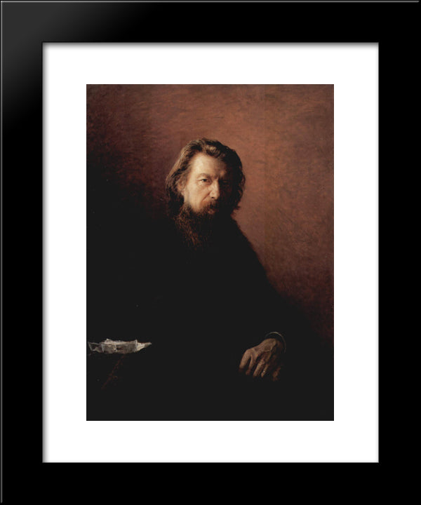 Portrait Of Alexei Antipowitsch Potechin 20x24 Black Modern Wood Framed Art Print Poster by Ge, Nikolai