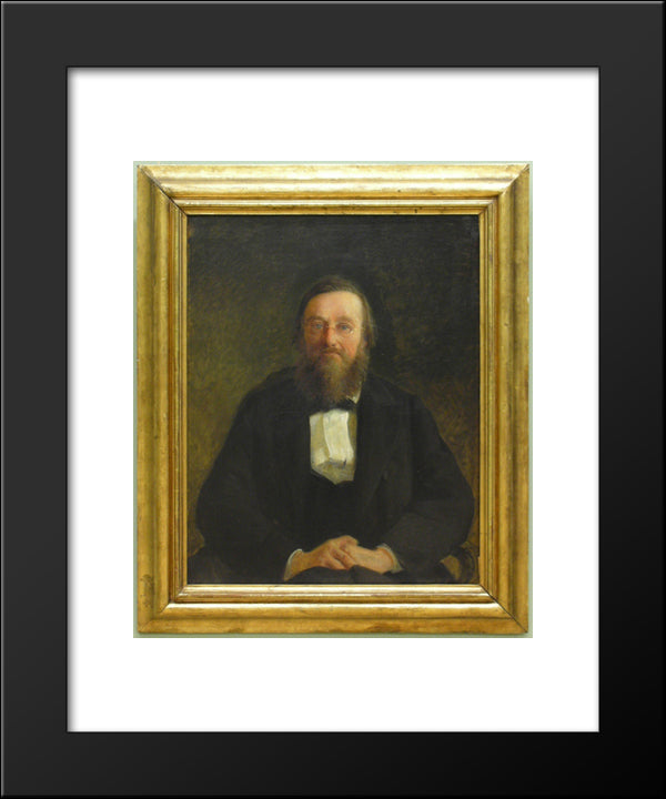 Portrait Of Historian M.Kostomarov 20x24 Black Modern Wood Framed Art Print Poster by Ge, Nikolai