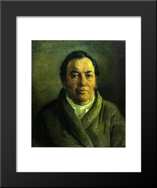 Portrait Of Nikolay O.Ge, Artist'S Father 20x24 Black Modern Wood Framed Art Print Poster by Ge, Nikolai
