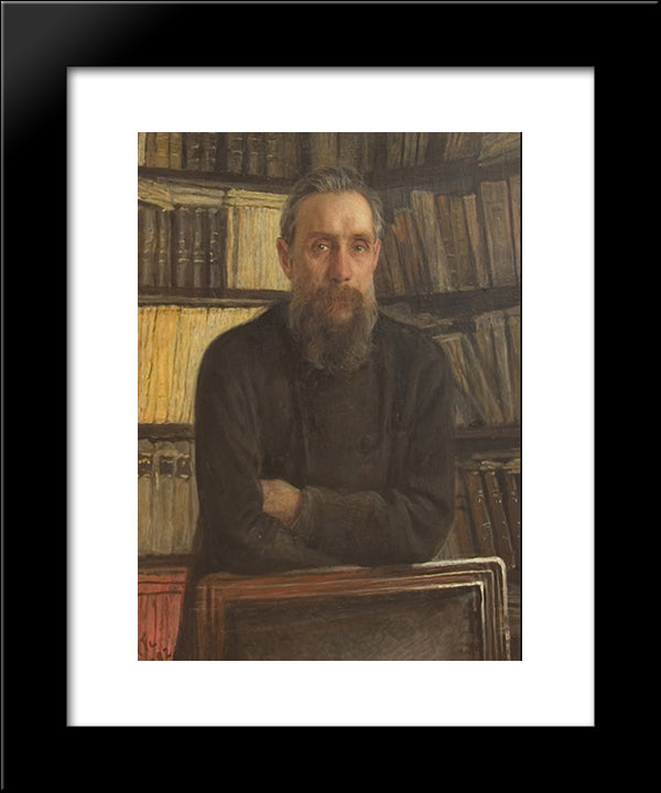 Portrait Of P.A. Kostichev 20x24 Black Modern Wood Framed Art Print Poster by Ge, Nikolai